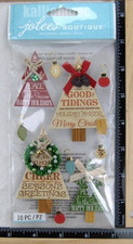 Jolee's HOLIDAY WORD TREES Boutique Stickers 3D CHRISTMAS TREES NEW