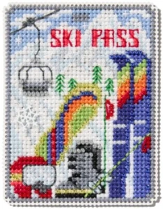 Skipass 2025 Mill Hill Winter Holiday kit ornamento punto croce contato - Foto 1 di 1
