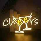 Custom Made Cheers Cocktail Martini Glass Pub Bar Man Cave Neon Sign Led Light