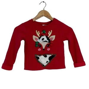 Suéter feo de Navidad con estampado de vaca para niños pequeños talla 4T - Imagen 1 de 11