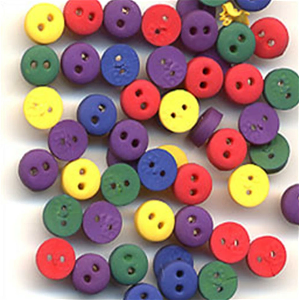 TINY ROUND PRIMARY BUTTONS 2 Hole Green Sewing Card Making Scrapbooking Stamping - Image 1 of 1