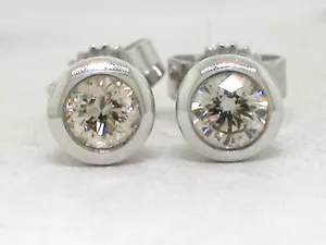 Paar Solitär Brillant Ohrstecker 585 Weißgold 14Kt Gold 2 Brillanten 0,49ct - Bild 1 von 4