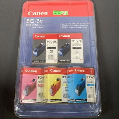 Genuine Canon Complete Set BCI-3e Ink Tank Cartridges Magenta Yellow Cyan Black - Image 1 of 4