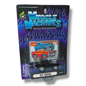 Vintage 2000s Muscle Machines Die Cast Adult Collectible Black '67 Nova NOC 1:64 - Bild 1 von 3