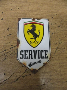 VINTAGE FERRARI SERVICE ENAMEL STEEL SIGN 140 X 90 - Picture 1 of 6