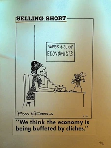 Selling Short Original Comic Strip Art 1980s Economy Buffeted by Cliches - Picture 1 of 1