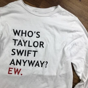 George Herren Gr. M Weiß Hemd Whos Taylor Swift Anyway Eww Langarm - Bild 1 von 7