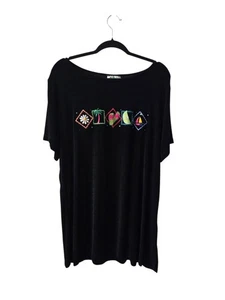 Camisa Top Black Coastal Slinky QUACKER FACTORY Talla 1X - Imagen 1 de 4