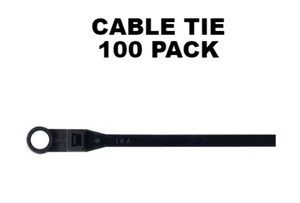 Seachoice 14171 Black Nylon Cable Tie 8" With Hole (100Pk) boat Marine LC - Picture 1 of 8
