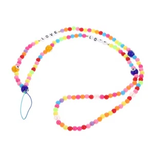 Rainbow Glass Mobile Phone Rope Women's Miss Beaded Chain Lanyard - Afbeelding 1 van 12