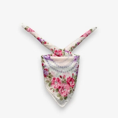 Vintage 90s Christian Dior Handkerchief Neckerchief Floral Bandana Square Scarf - Image 1 of 4