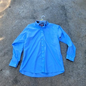 Ariat Camicia Uomo Grande Azzurro Manica Lunga Bottoni Western Antirughe - Foto 1 di 6