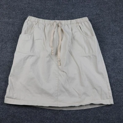 Vintage Marsh Landing Skirt Womens Large Beige Cotton Drawstring Pockets 90s - Image 1 of 4