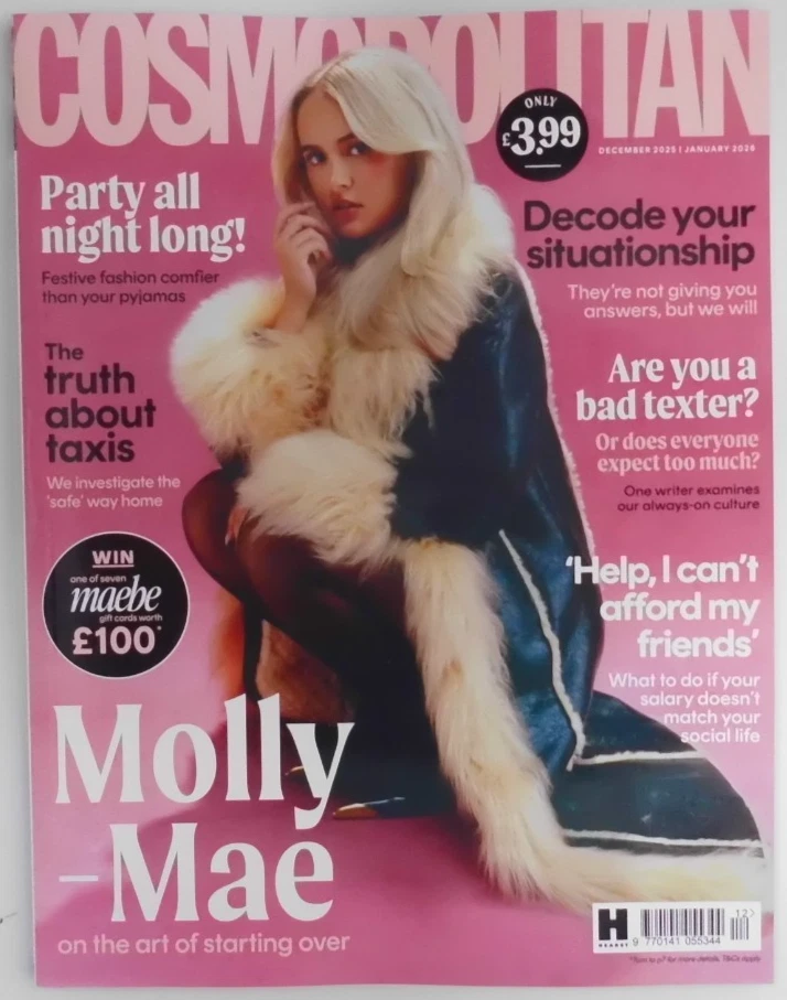 Cosmopolitan magazine Dec '25/Jan 2'6 Molly Mae on starting over +Situationships - Image 1 of 1