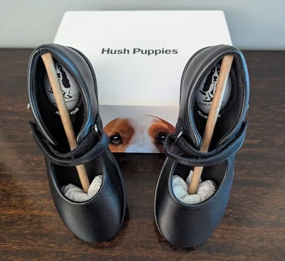 全新带盒 Hush Puppies 女孩鞋 Lexi 黑色 11.5 M Mary Jane 风格 — 第 1/4 张图片