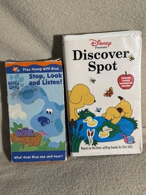 VHS Blues Clues Discover Spot Tapes Stop, Look and Listen 90s Nostalgia Nick Jr - Image 1 of 4