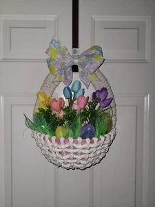 Colorfull, fun handmade easter basket wall decor, tabletop decoration - Picture 1 of 10