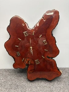 Orologio Vintage Legno Laccato Lastra Quarzo Metà Secolo MCM Bordo Vivo - Orologio Non Funzionante - Foto 1 di 10