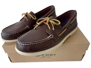 Sperry Top-Sider A/O Authentic Original Brown Leather Low Boat Shoes - Size 13 M - Picture 1 of 8