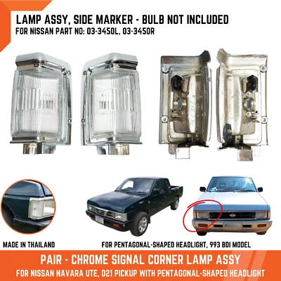 Pair Front Corner Turn Signal Lamp Light For Nissan D21 Pickup BDI 993 88-96 - Image 1 of 4