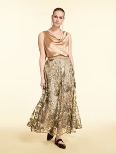 Marina Rinaldi NWOT MR 27 US 18 Green Carillon embroidered Beaded lace Skirt  - Picture 1 of 4