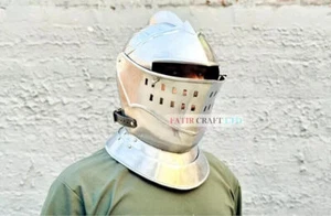 Medieval Knight European Closed Double Face Burgonet Helmet - Picture 1 of 10