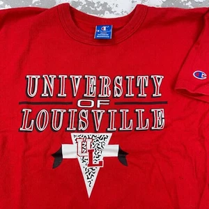 Vintage Louisville Cardinals Shirt Men Large Red Tee Single Stitch USA 80s 90s * - Picture 1 of 14