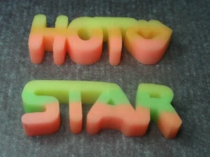 ** RARE - 1980"s HOT LIPS AND STAR NEON Eraser/Rubber ** - Picture 1 of 1