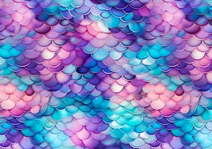 MERMAID FISH SCALES Edible A4 Size Kids Birthday Cake Icing Sheet Topper - Picture 1 of 1