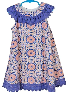 Counting Daisies Little Girl size 5 Purple Lined Dress With Lace Detail Dainty - Picture 1 of 14
