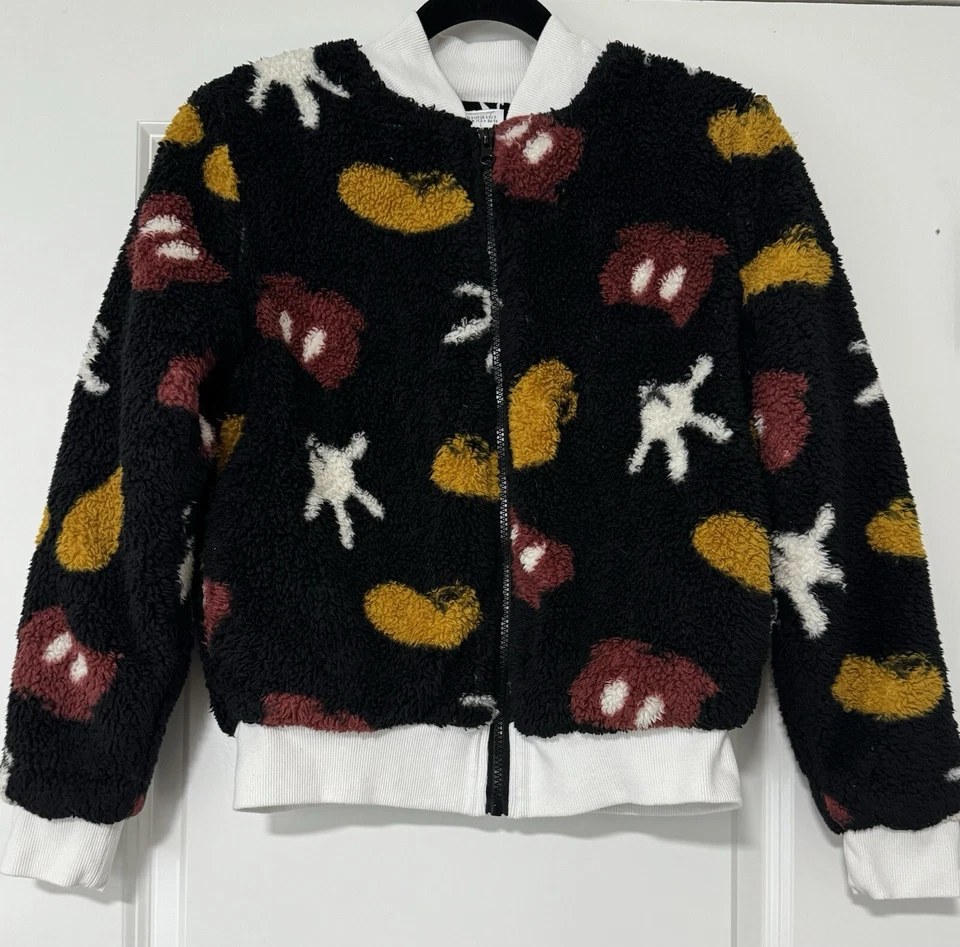Disney Parks Mickey Mouse Clothes Gloves Shoes Child’s Fleece Zip Jacket Size S - Image 1 of 4
