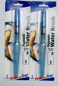 Pentel Arts Aquash Water Brushes Fine Point Medium For Paint Color Blending 2 Pk - Bild 1 von 8