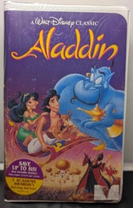 Aladdin (VHS 1993) Black Diamond Edition The Classics NEW Still Sealed - Disney - Foto 1 di 12