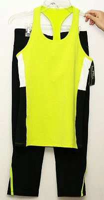 2 PIEZAS NUEVO CON ETIQUETAS RALPH LAUREN ACTIVE MUJER TRAJE DEPORTIVO LEGGINGS SIN MANGAS NEGRO/GRN S $139 Foto 1 de 4