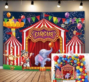 Red Carnival Circus Decoration Backdrop Carnival Banner Circus for Carnival D... - Picture 1 of 9