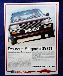 Peugeot 505 GTI originale Werbung aus 1983 - Picture 1 of 1