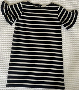 Crew Cuts Factory nautisch gestreiftes Kleid Mädchen Größe 5 Volantärmel Marineblau J. Crew - Bild 1 von 7