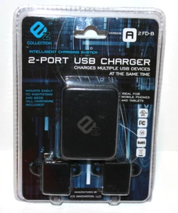 NEW EZ Collection 2 Port USB Charger Black A2FD-B NIP - Photo 1 sur 3