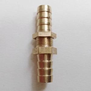 Bulkhead Barb Mender 3/8” Hose ID Fitting Fuel Water Boat Air Splicer Brass M839 - Bild 1 von 3