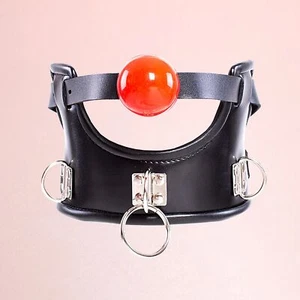 Halsband Mit Mundknebel Ball Bondage Mund öffnen Fetisch Fesseln Open Mouth Gag - Bild 1 von 26