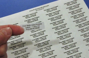 Clear Labels 1 3/4 x 1/2 Laser Printable #1705CM 25 Sheets - Picture 1 of 8