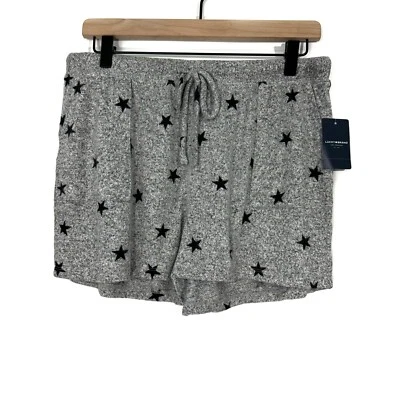 Pantalones cortos suaves cómodos con estampado de estrellas grises negros talla mediana Lucky Brand para mujer Foto 1 de 4