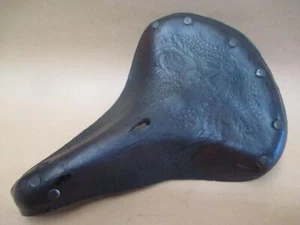 Bike saddle, lady's bike, Bell, 1950s, model 80, leather, decorative, vintage - Picture 1 of 13