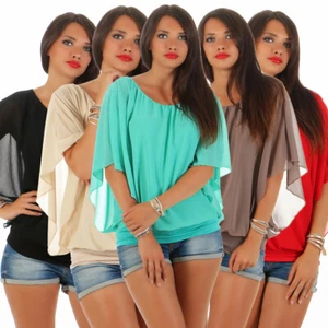 Blusa de mujer túnica camisa parte superior top camisas de verano manga corta ocio 2400 - Imagen 1 de 18
