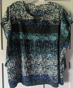 Jaclyn Smith Womens Keyhole Dolman Sleeve Blouse & Matching Skirt - XXL Colorful - Picture 1 of 9