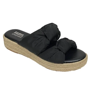 FARYL Tania Women's 9 Jute Espadrille Black Comfort Two-Strap Slip-on Sandals - Bild 1 von 14