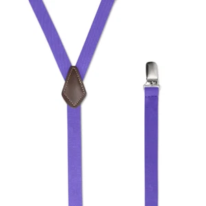 Men's Y Style Suspenders with Leather Patch - Chromed Stainless - USA Made - Picture 1 of 43