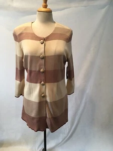 NWT WOMEN’S MISOOK MULTI STRIPED LONG JACKET-SIZE MEDIUM! BEAUTIFUL - Picture 1 of 6