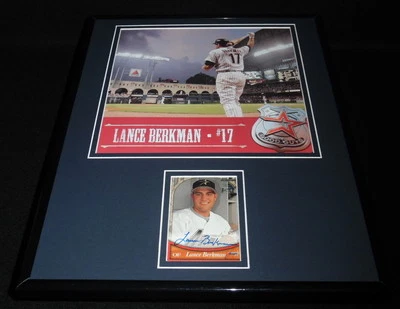 Lance Berkman Signed Framed 11x14 Rookie Card & Photo Display TOPPS Astros - Изображение 1 из 2