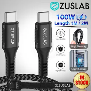 ZUSLAB Type C to USB C PD 100W Data Fast Charger Cable For Samsung Apple Google - Picture 1 of 10